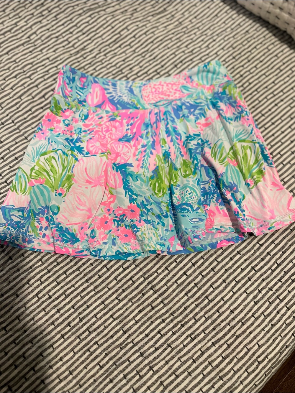 Lilly Pulitzer Pink, Blue & Green Floral Skater Skirt